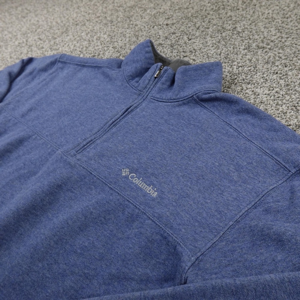 Columbia‎ Sweatshirt Mens L Blue Pullover 1/4 Zip Fleece Lined Sweater Outdoor
